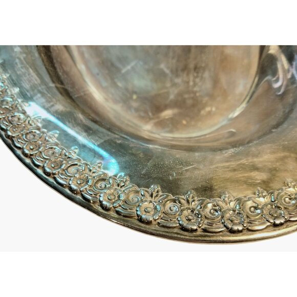 Vintage Silver Plated Ornate Oval Serving Platter Dish Elegant Design - Picture 2 of 5
